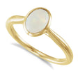 Oval Natural Cabochon Ethiopian Opal Ring 14K Yellow Gold (0.78ct)