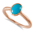 Oval Natural Cabochon Turquoise Ring 14K Rose Gold (0.75ct)