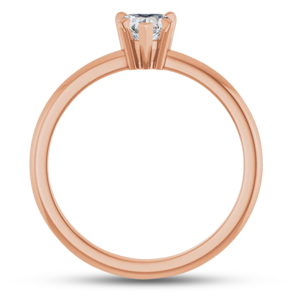 Heart Natural White Sapphire & Natural Diamond Ring 14K Rose Gold (0.58ct)