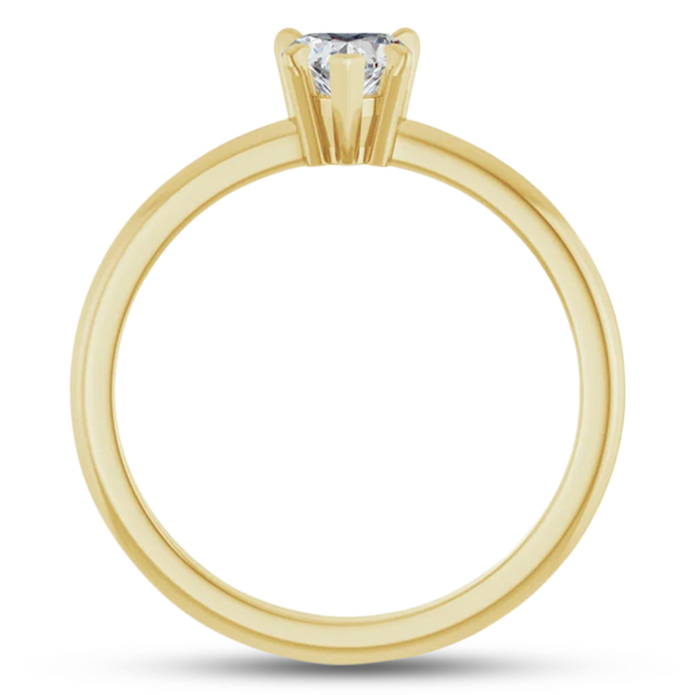 Heart Natural White Sapphire & Natural Diamond Ring 14K Yellow Gold (0.58ct)