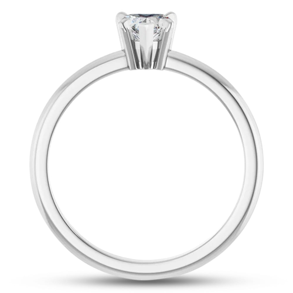 Heart Natural White Sapphire & Natural Diamond Ring 14K White Gold (0.58ct)