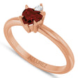 Heart Natural Mozambique Garnet & Natural Diamond Ring 14K Rose Gold (0.63ct)
