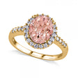 Oval Morganite & Halo Diamond Engagement Ring 14k Yellow Gold 3.57ct