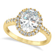 Oval Lab Moissanite & Halo Lab Diamond Engagement Ring 14k Yellow Gold 2.82ct