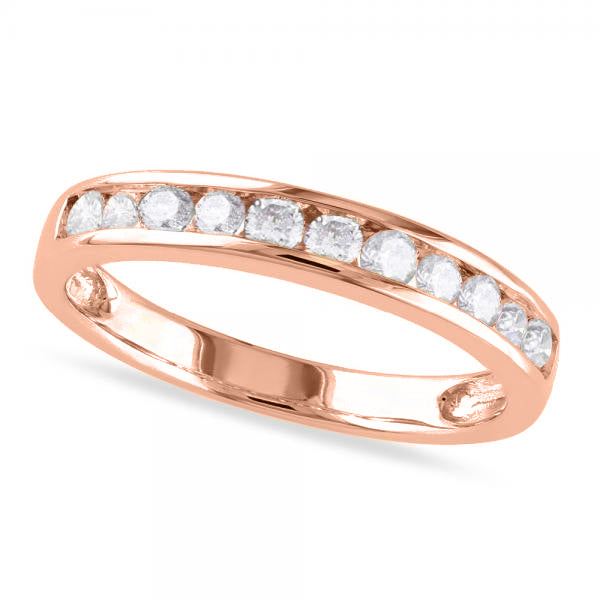 Channel Set Diamond Wedding Band 14k Rose Gold (0.44ct)
