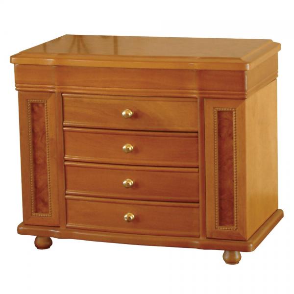 Wooden Jewelry Box in Oak Finish. Classic Styled Jewel Chest & Storage