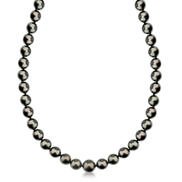 Women's AAA Tahitian Pearl Strand Necklace 18 inch Station 8.0-10.5mm