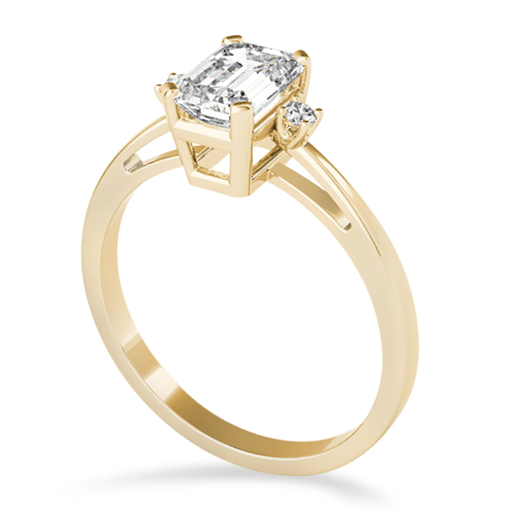 Diamond Emerald Cut Three-Stone Ring 14k Yellow Gold (1.04ct)