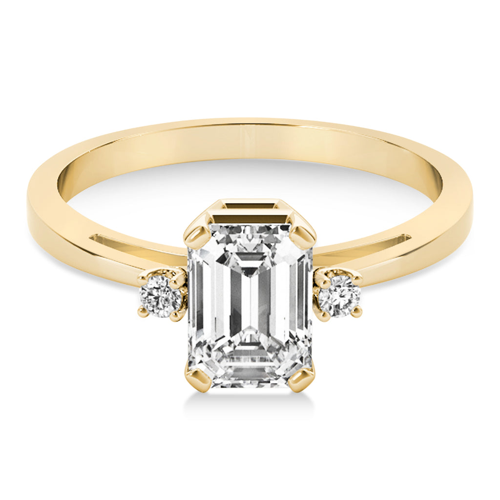 Diamond Emerald Cut Three-Stone Ring 14k Yellow Gold (1.04ct)