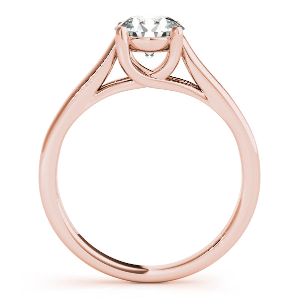 Lucida Solitaire Cathedral Engagement Ring 14k Rose Gold