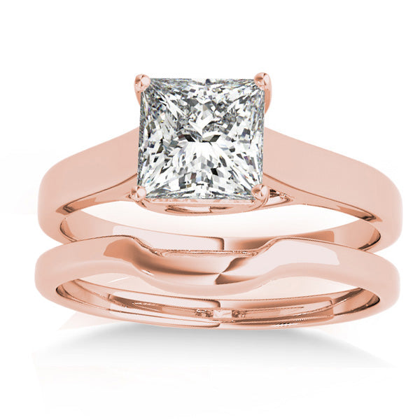 Solitaire Bridal Set 14k Rose Gold