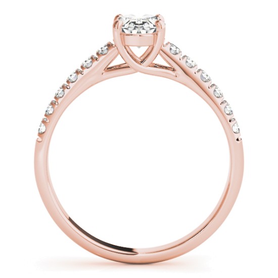 Oval Cut Diamond Engagement Ring 14K Rose Gold (0.61ct)