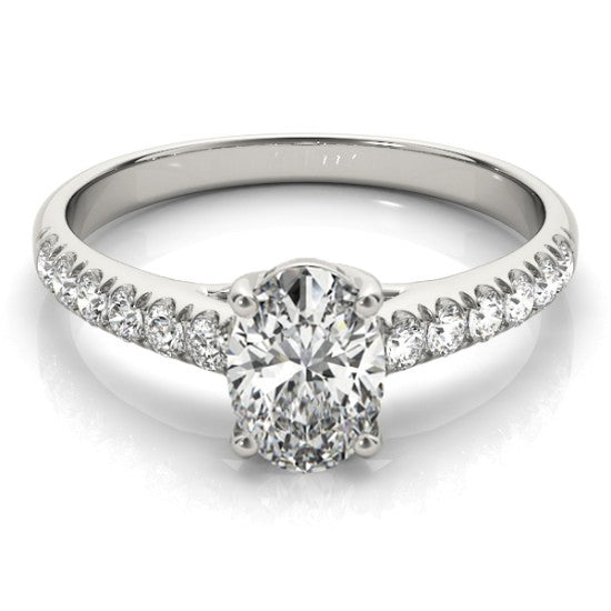 Oval Cut Diamond Engagement Ring 14K White Gold (1.00ct)