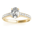 Diamond Accented Cathedral Engagement Ring 14K Yellow Gold (0.18ct)