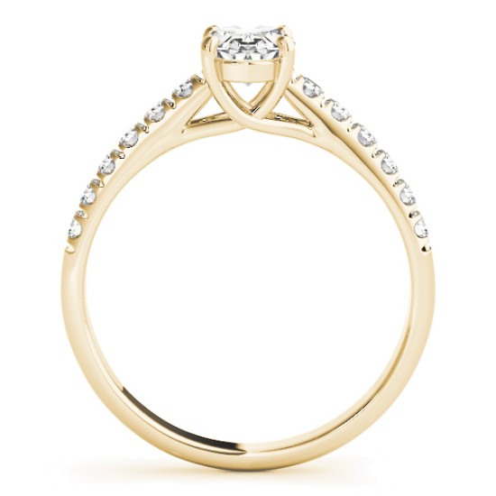 Diamond Accented Cathedral Engagement Ring 18K Yellow Gold (0.18ct)