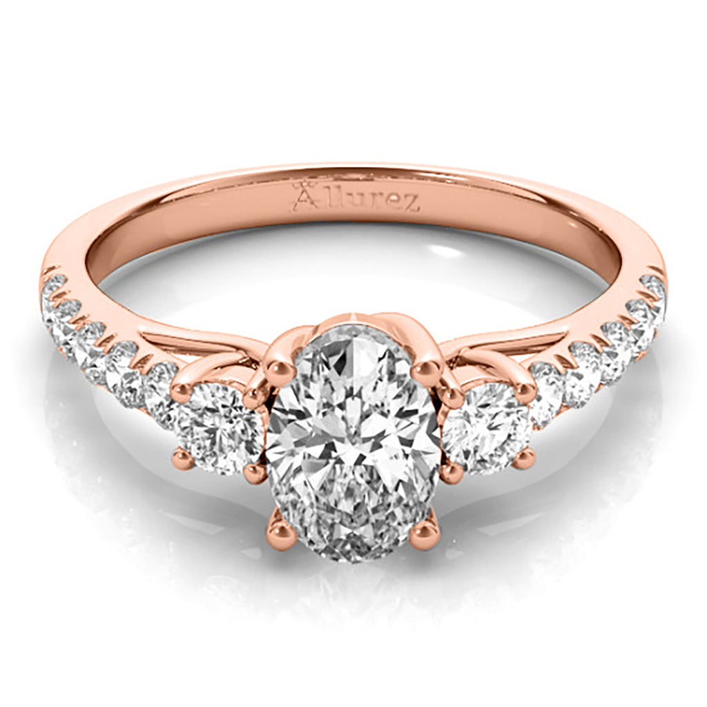 Oval Cut Lab Diamond Engagement Ring 14k Rose Gold (1.40ct)