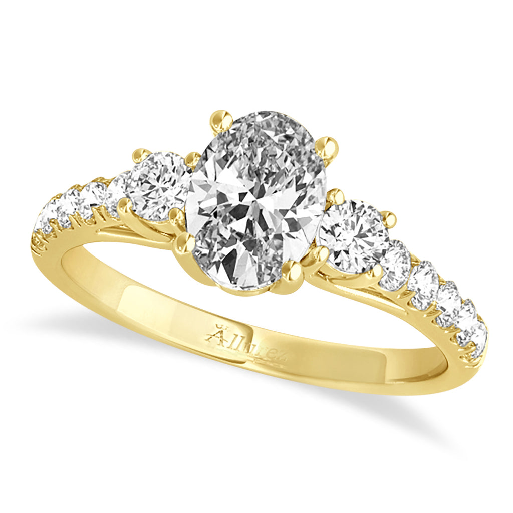 Oval Cut Lab Diamond Engagement Ring 14k Yellow Gold (1.40ct)