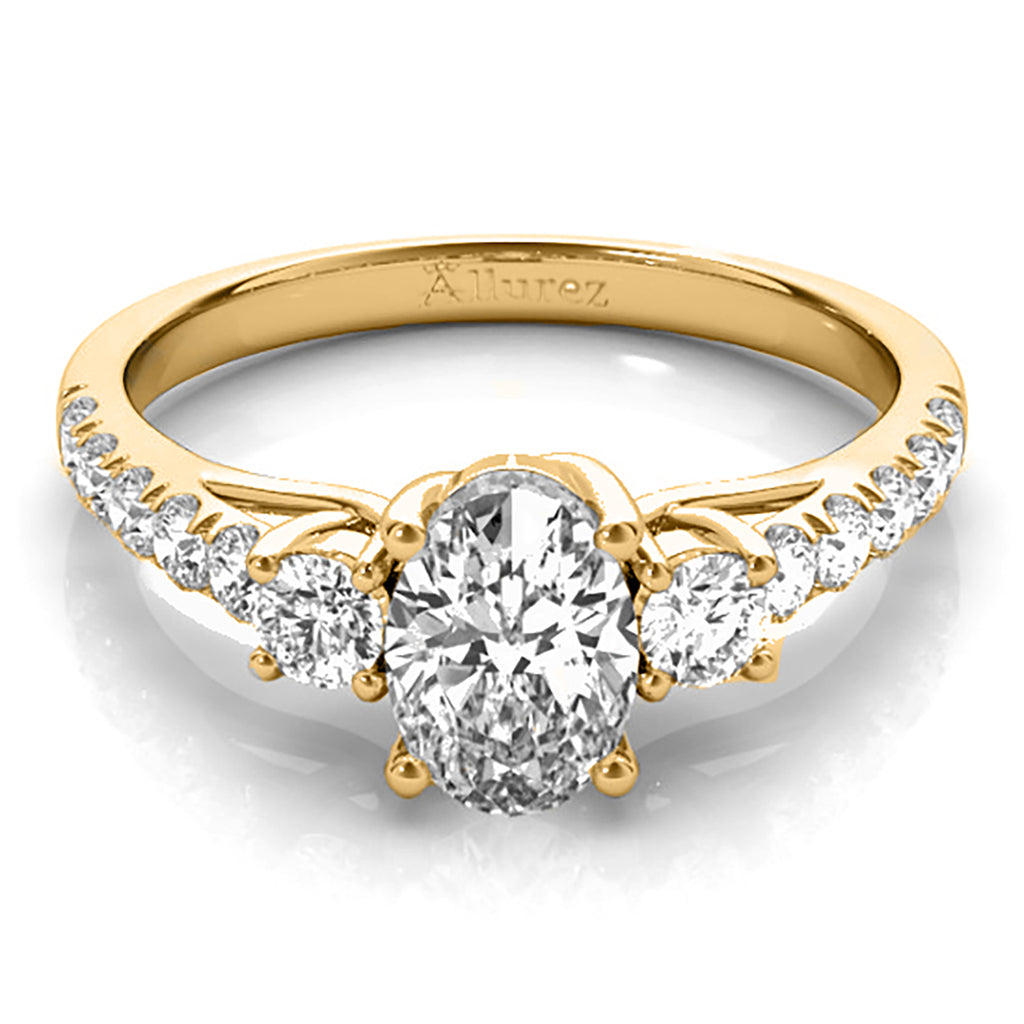 Oval Cut Lab Diamond Engagement Ring 14k Yellow Gold (1.40ct)