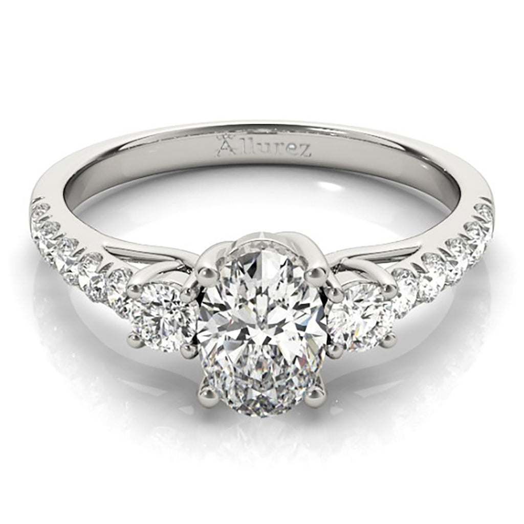 Oval Cut Lab Grown Diamond Engagement Ring 18k White Gold (1.40ct)