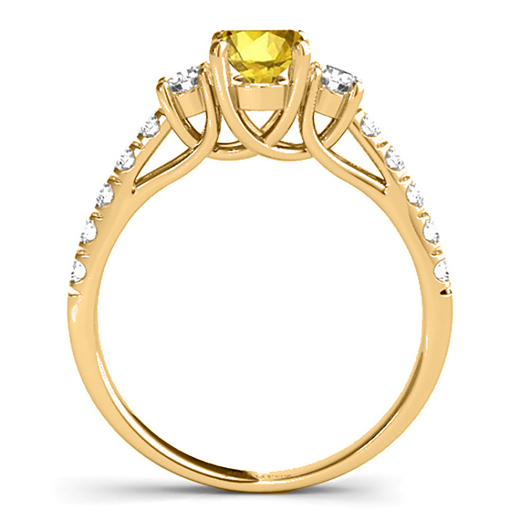 Oval Cut Yellow Sapphire & Diamond Engagement Ring 14k Yellow Gold (1.40ct)
