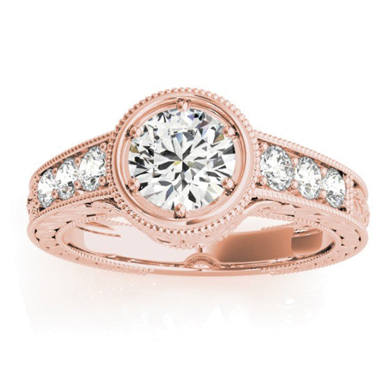 Diamond Antique Style Bridal Set Setting 14K Rose Gold (0.47ct)