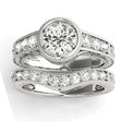 Diamond Antique Style Bridal Set Setting 14K White Gold (0.47ct)