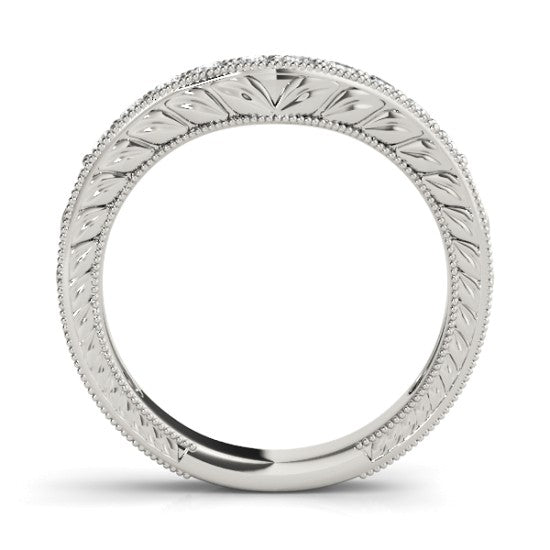 Diamond Antique Style Bridal Set Setting 14K White Gold (0.47ct)