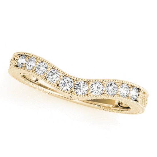 Diamond Antique Style Bridal Set Setting 14K Yellow Gold (0.47ct)