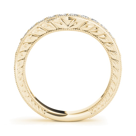 Diamond Antique Style Bridal Set Setting 14K Yellow Gold (0.47ct)