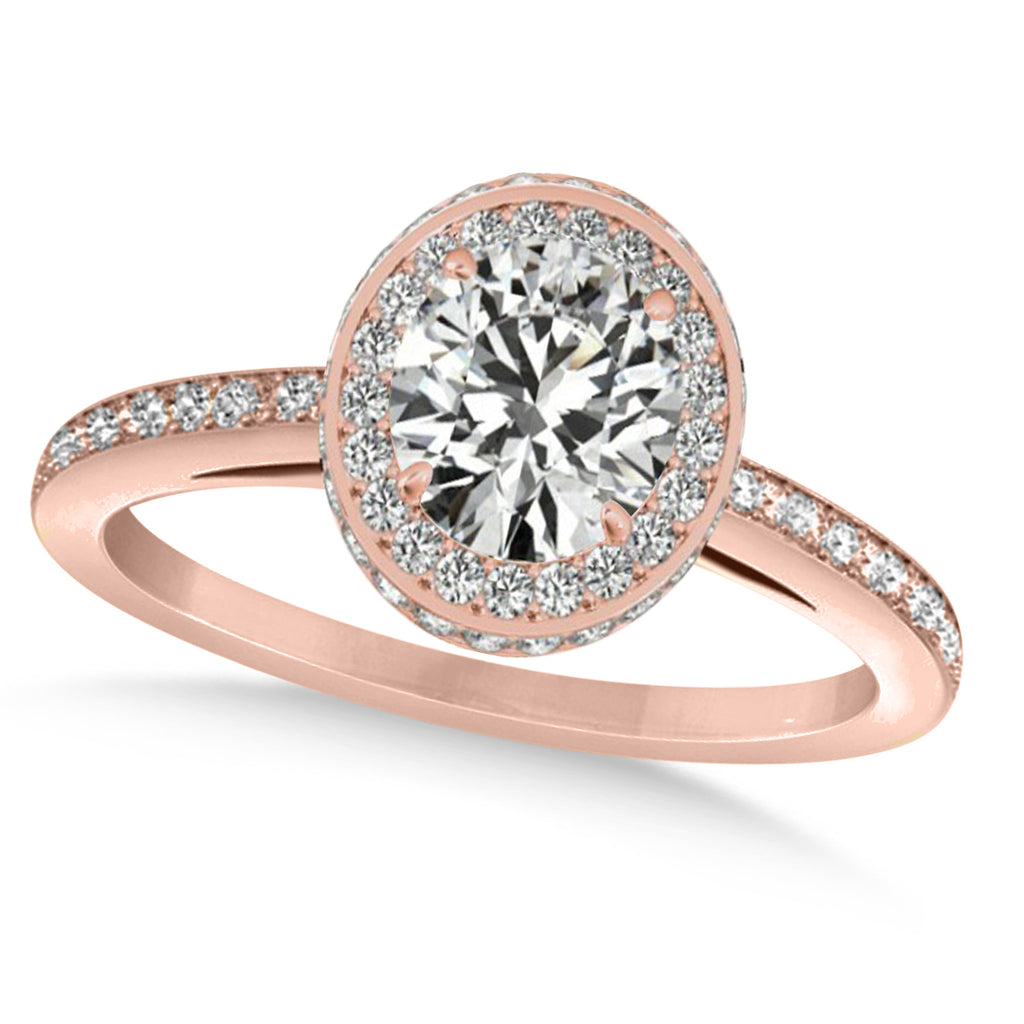 Lab Grown Diamond Halo Engagement Ring 14k Rose Gold (1.71ct)