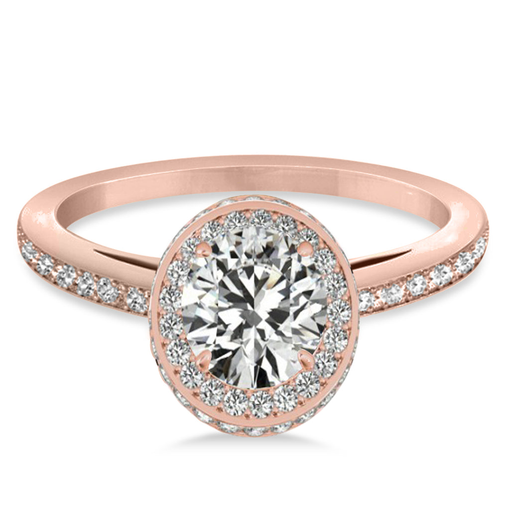 Lab Grown Diamond Halo Engagement Ring 14k Rose Gold (1.71ct)