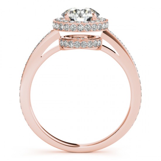 Oval Diamond Halo Engagement Ring 14k Rose Gold (1.71ct)