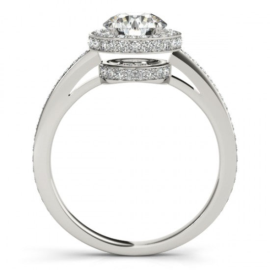 Lab Diamond Halo Engagement Ring 14k White Gold (1.71ct)
