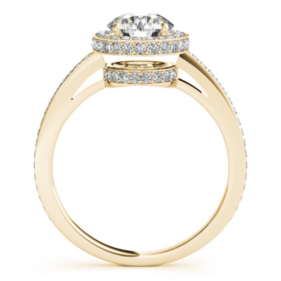 Lab Diamond Halo Engagement Ring 14k Yellow Gold (1.71ct)