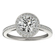 Halo Diamond Engagement Ring Setting Shank Accents 14k W. Gold 0.50ct
