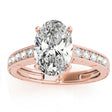 Diamond Accented Oval Engagement Ring Setting 14k Rose Gold 0.10ct