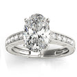 Diamond Accented Oval Engagement Ring Setting 14k White Gold 0.10ct