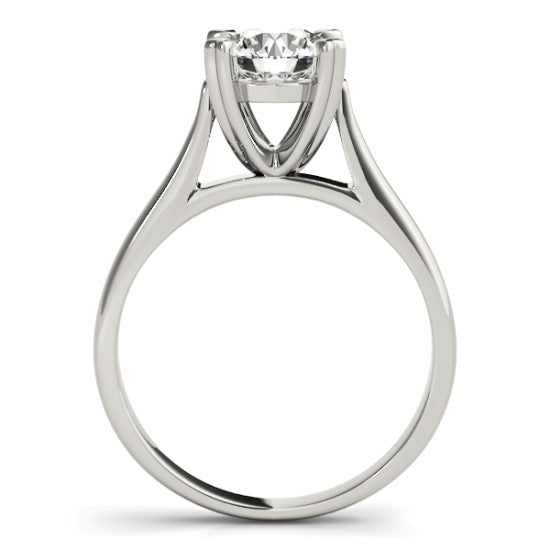 Solitaire Cathedral Prong-Set Engagement Ring Setting Platinum