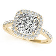 Cushion Cut Diamond Halo Engagement Ring 14k Yellow Gold (2.00ct)