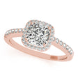 Cushion Cut Diamond Halo Engagement Ring 14k Rose Gold (0.50ct)