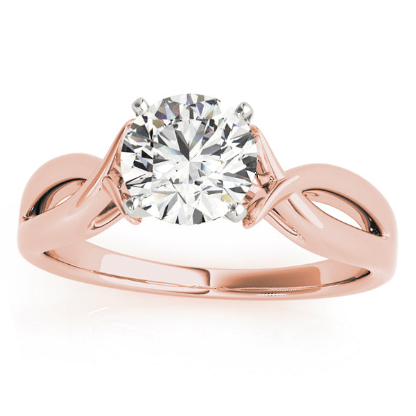 Solitaire Bypass Twisted Engagement Ring Setting 18k Rose Gold