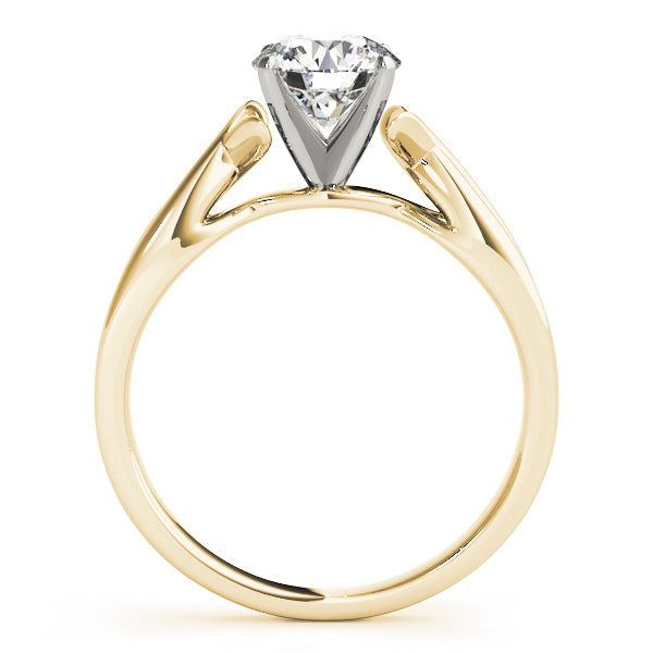Solitaire Bypass Twisted Engagement Ring Setting 18k Yellow Gold