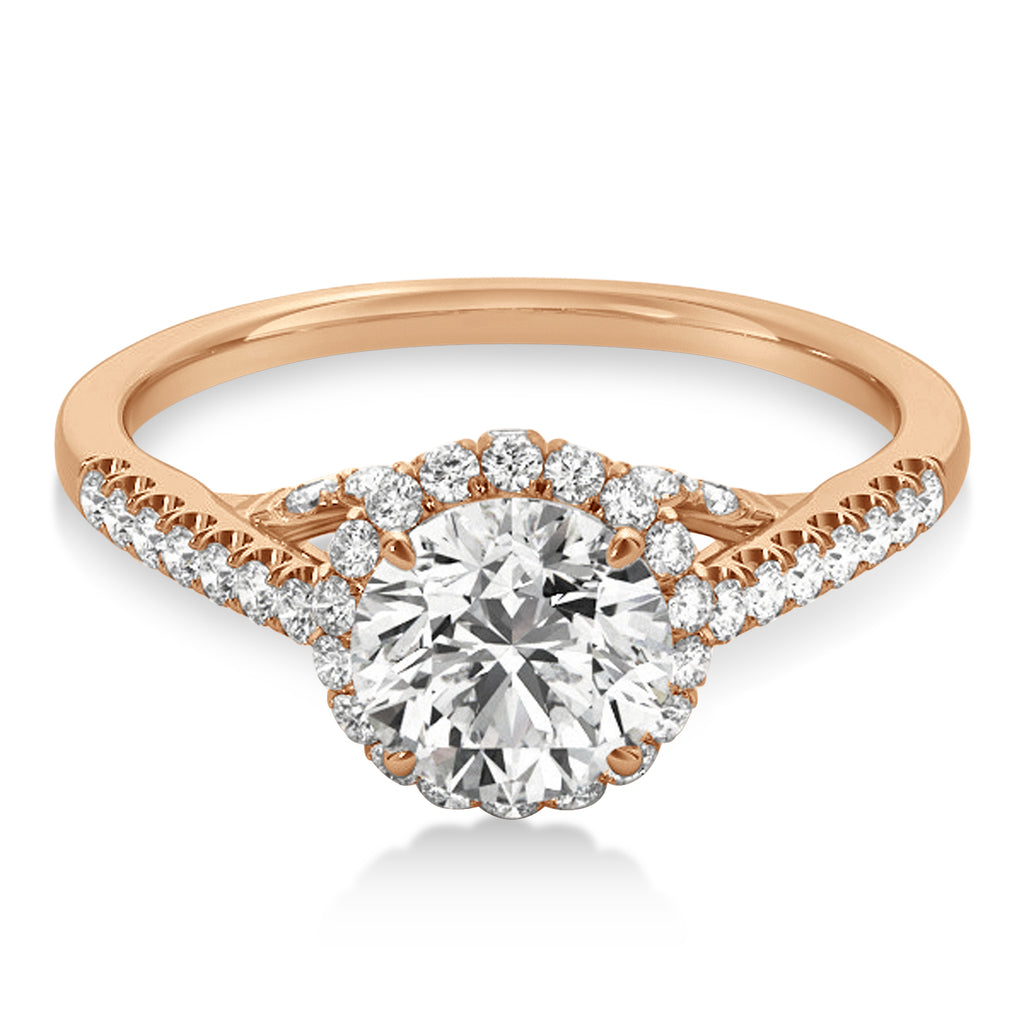 Diamond Hidden Halo Engagement Ring 14k Rose Gold (0.38ct)