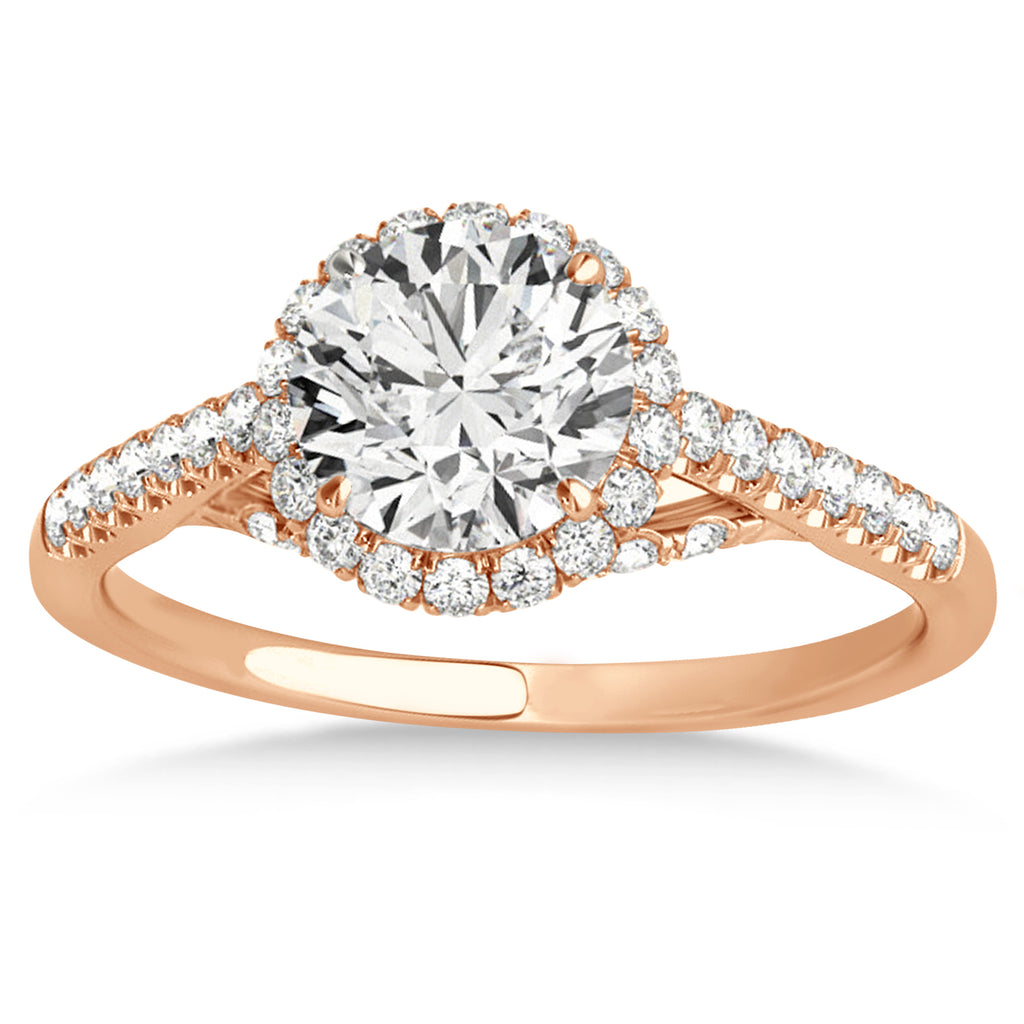 Lab Grown Diamond Hidden Halo Engagement Ring 14k Rose Gold (0.38ct)