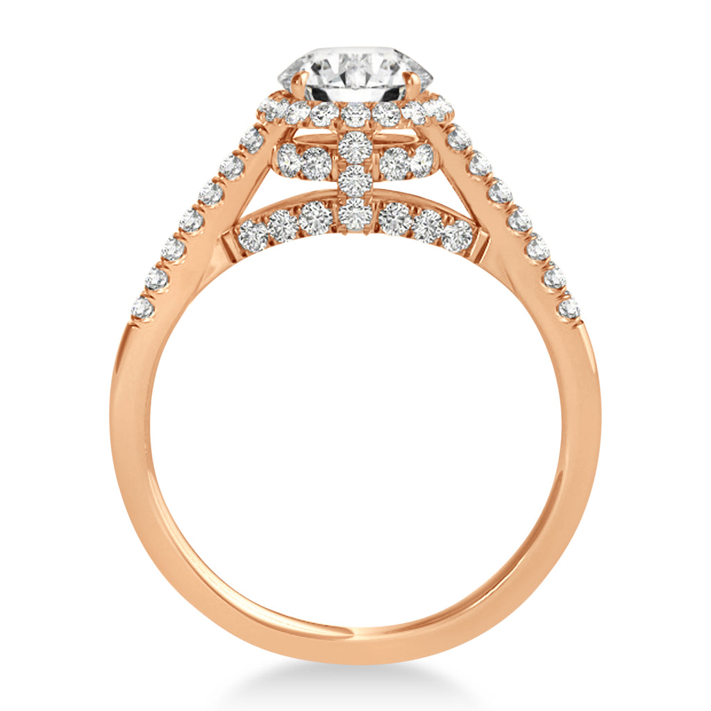 Lab Grown Diamond Hidden Halo Engagement Ring 14k Rose Gold (0.38ct)