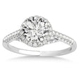 Lab Diamond Hidden Halo Engagement Ring 14k White Gold (0.38ct)