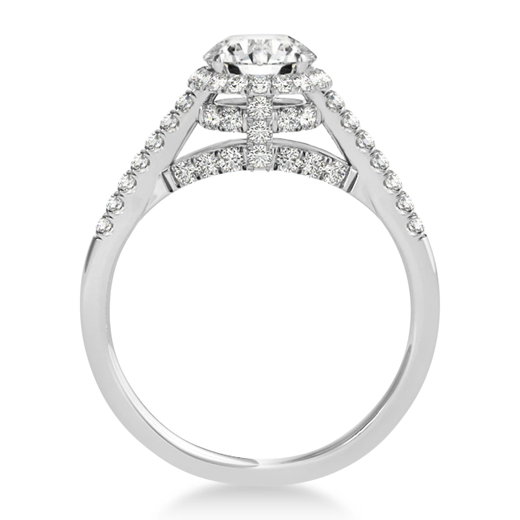 Lab Diamond Hidden Halo Engagement Ring 14k White Gold (0.38ct)