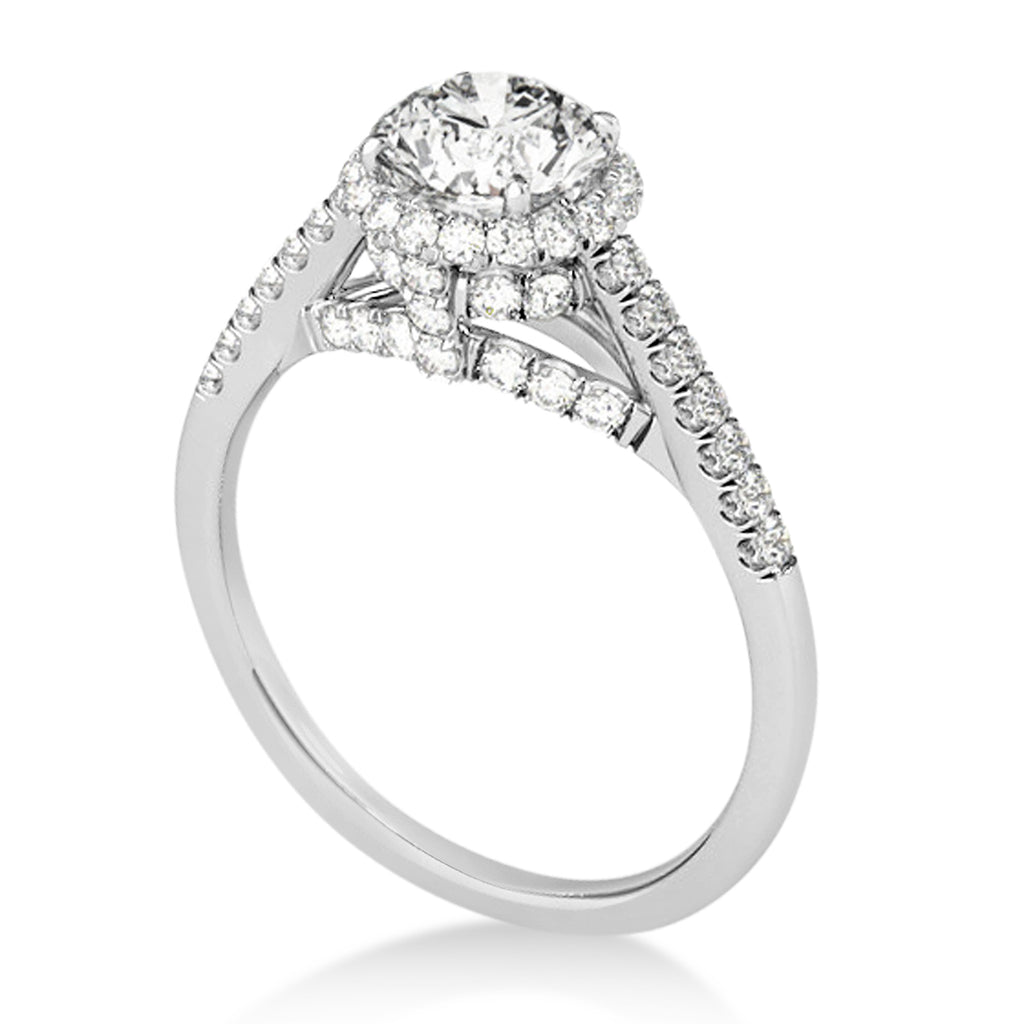 Lab Diamond Hidden Halo Engagement Ring 14k White Gold (0.38ct)