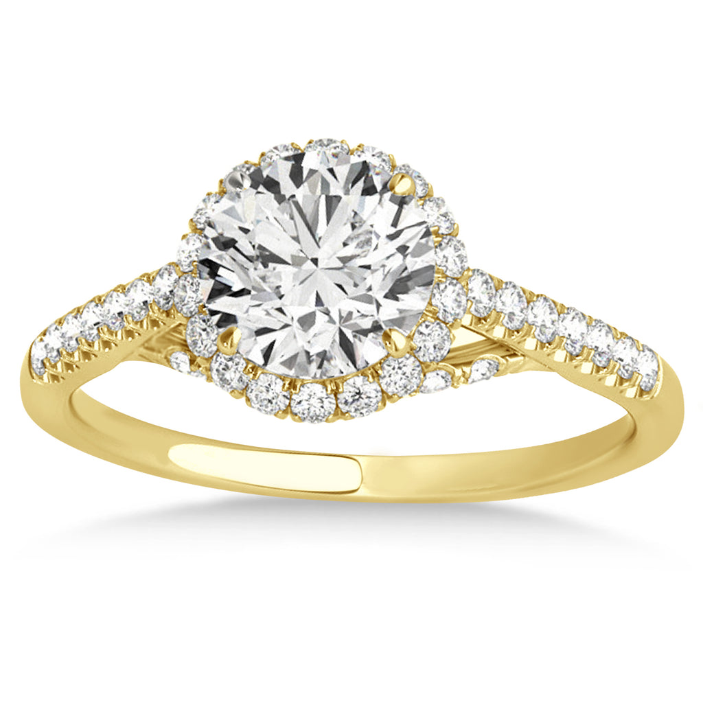Lab Grown Diamond Hidden Halo Engagement Ring 14k Yellow Gold (0.38ct)
