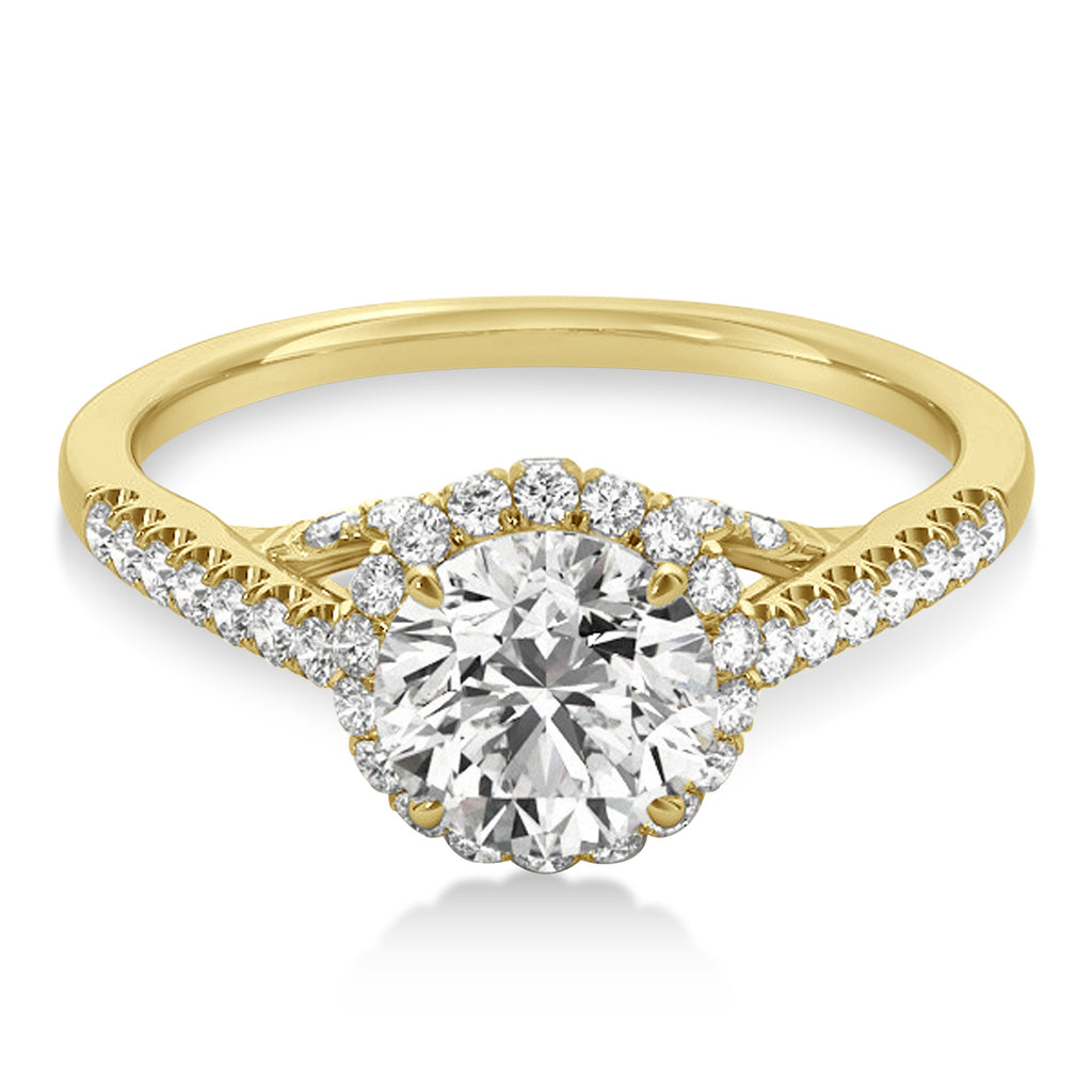 Lab Grown Diamond Hidden Halo Engagement Ring 14k Yellow Gold (0.38ct)